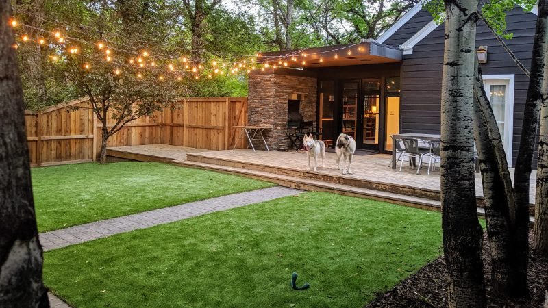 artificial grass installation project in Reno