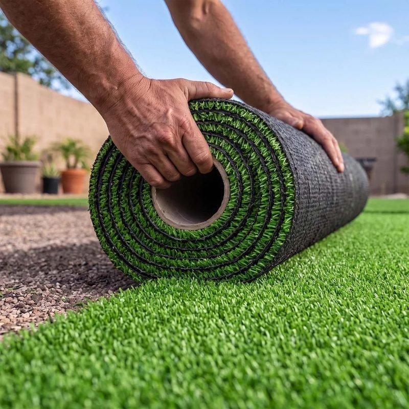 artificial grass installation project in Reno